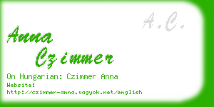 anna czimmer business card